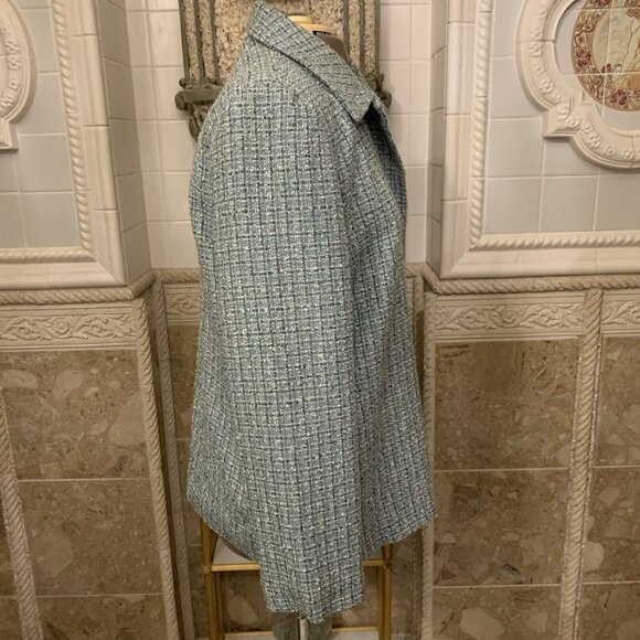 Alfred Dunner. Sz 18. Nubby Textured Long Sleeve Lined Jacket. Button Up. DB. - Picture 3 of 5